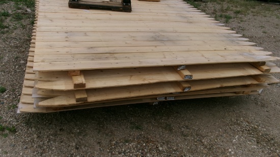 9- 6' HIGH X 8' WIDE UNUSED WOOD PRIVACY FENCE (9 x the bid)