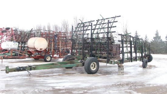 54' SUMMERS 5 BAR HARROW w / 3 RANK RETRACTABLE S TINES ON CENTER SECTION
