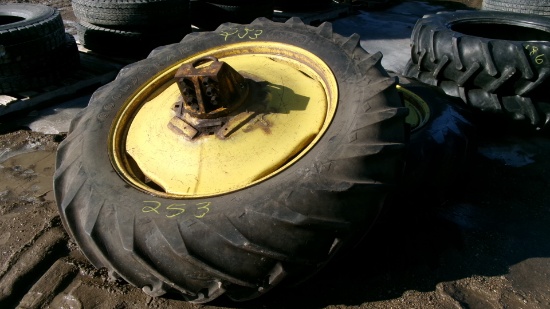 2-14.9 x 38"  ON 9 BOLT RIMS w / hubs