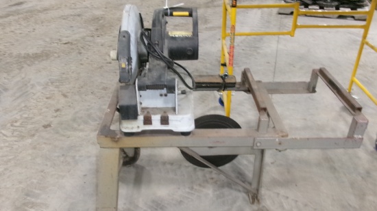 STEEL CHOP SAW ON PORTABLE STAND