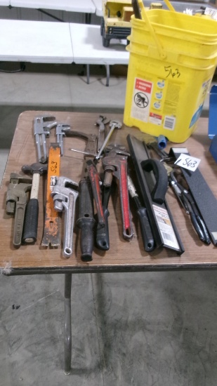 FAUCET WRENCH, PIPE WRENCH, FILTER WRENCH, NAIL PULLER, CARPET TOOL, BALL PEEN HAMMER, BARS, +