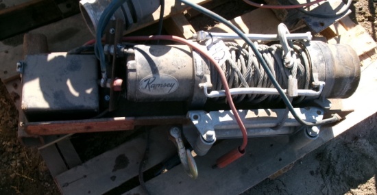 RAMSEY 12 VOLT CABLE WINCH, cond. Unknown