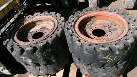 4-12" X 20" 8 BOLT HARD RUBBER TIRES (Hydra Mac )