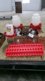CHICKEN FEEDERS & HEAT LAMPS