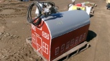 125 GALLON SERVICE TANK w / 12 VOLT PUMP, painted like a hip roof barn