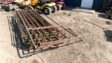 10-3 1/2' X 10 INTERLOCKING CATTLE PANELS & 1-12' PANEL w/ gate