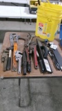 FAUCET WRENCH, PIPE WRENCH, FILTER WRENCH, NAIL PULLER, CARPET TOOL, BALL PEEN HAMMER, BARS, +
