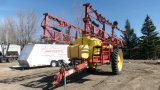 1,000 GALLON HINIKER SUSPENDED BOOM PULL TYPE SPRAYER, 100 gal.  rinse tank, hyd.pump