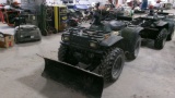 2001 ARCTIC CAT 500 4 X 4 MANUAL  4 WHEELER,  new battery, w / SHOP MADE ANGLE BLADE, +