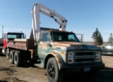 1972 CHEV. C-60 15' BOOM TRUCK, 427, 5 x 4 , hoist, rear winch, fold down sides, pintle hitch, +