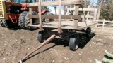8' x 13 1/2' HAY RACK, 6 T. running gear,