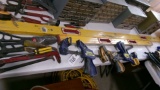 6 1/2' & 4' STABLIA LEVELS, AVIATION SNIPS, PRY BARS, STAPLER, CRIMPERS, DEWALT DRY WALL +