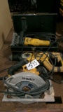 DEWALT D HANDLE 3 MODE COREDED DRILL, 2 DEWALT CORDED DRY WALL SCREW DRIVERS, KETT CORDED