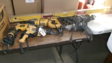 STABLIA 4' LEVEL, DEWALT D HANDLE 3 MODE COREDED DRILL, CORDED DEWALT SKIL SAW, & +