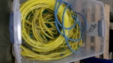 TUB FULL OF AIR HOSE, 3-25' TAPES, DEWALT HEX BIT SET, WOOD CLAMP, 2-FORTSNER BITS, UNUSED 14 PIECE