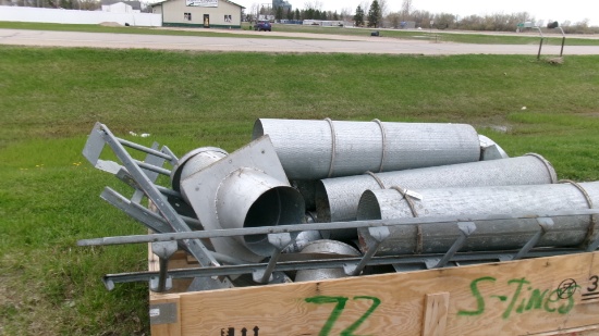 6-4' x 12" AERATION TUBES, Y  CONNECTOR, & FAN TRANSITION (used in 21' bin ), +
