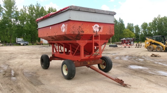 300 BUSHEL EZ FLO GRAVITY WAGON, 12.5 X 15" tires, roll tarp