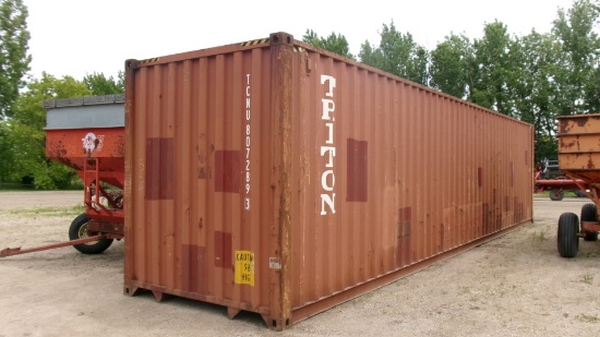 8’ X 40’ X 8’ HIGH STORAGE CONTAINER, swing doors, contact Cody @ 686-8921 for info or delivery