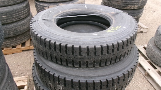 4- CONTINENTAL 11R X 22.5" NEW RECAPS,  (tax )  4 X YOUR BID