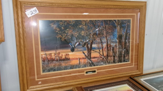 45" X 29" OAK FRAMED "RETURN TO THE REFUGE" by Jim Hansal