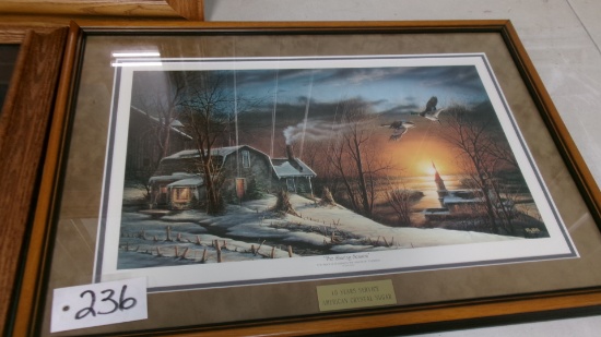 24" X 17" " THE SHARING SEASON " FRAMED PRINT BY TERRY REDLIN