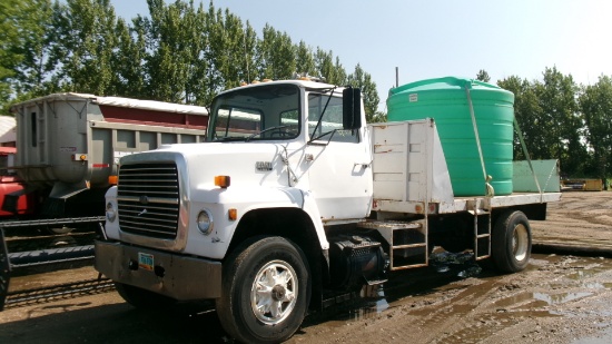 1978 FORD L900 SINGLE AXLE w/18' FLATBED, 3208 Cat, 5 spd., air brakes, +