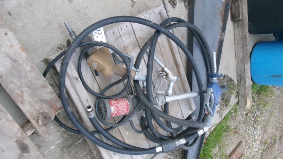 MICO 12 VOLT FUEL PUMP & SEVERAL FUEL NOZZLES w / hoses