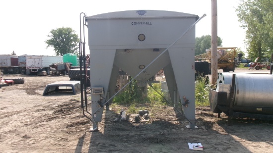 CONVEYALL SURGE TANK , scale, 180 units, roll tarp, some damage to bar cords (used over seed +
