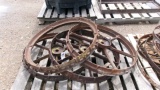 4-  VINTAGE HORSE MOWER STEEL WHEELS