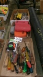 SEVERAL  BIT SETS, SCREWDRIVERS, DRILL SET, 2-  NEW 25' TAPES, NEW TOOL SET