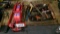 2 TON FLOOR JACK, HAMMER, SISSORS, CHAIN BINDER, MALLETS, ETC.
