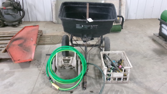 WATER SPRINGLERS,  HOSE,  HOSE REEL & HUSKIE 175# LAWN SPREADER