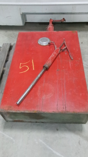 VINTAGE OIL BARREL w /  HAND PUMP
