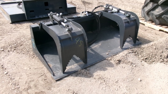 6' WOLVERINE SKID MOUNT  OPEN ENDED 2 CYL.  GRAPPLE BUCKET, tax