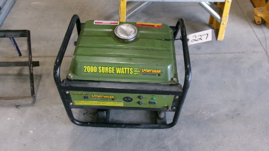 SPORTSMAN 2.4 H.P. GAS GENERATOR, 1500 / 2000 WATTS, 12 volt battery charge