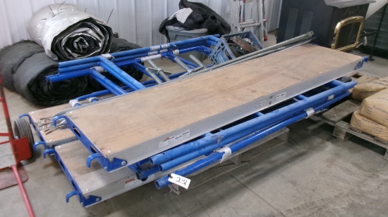 2 SECTION 6'  SCAFFOLDING, casters, adj. legs, used on one job