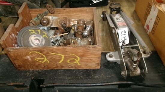 2 TON FLOOR JACK, 8 BALL HITCHES, & MISC. BOLTS