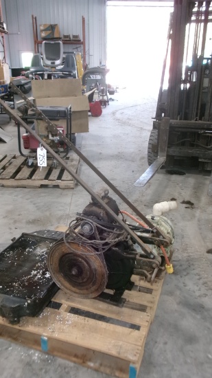 PUMP JACK, SAW MANDREL, 6- ROOF SKY LITES, 14" BARN FAN, 2" GAS WATER PUMP (hasn't run lately) &