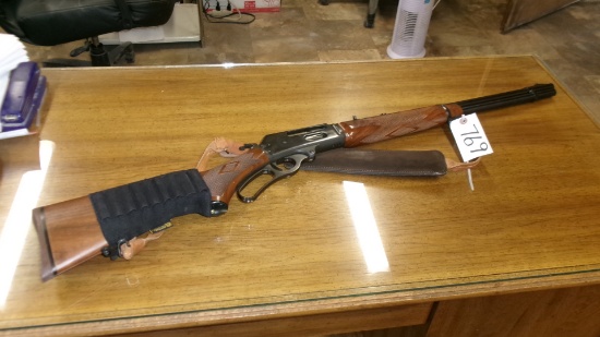 MARLIN 336C 30-30 LEVER ACTION,  custom leather sling, butt stock shell holder, micro groove barrel