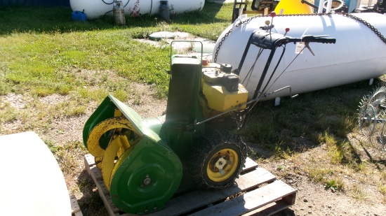 JOHN DEERE 826 ELEC. START SNOWBLOWER ( chains ) & TORO CCR 3 H.P. SNOWBLOWER, estate-have not run+