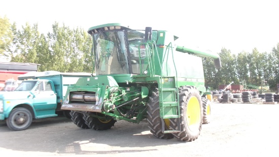 1991 JOHN DEERE 9500, DAM, fore & aft, 9510 updates, chaff spreader, 18.4 x 42" straddle duals, +