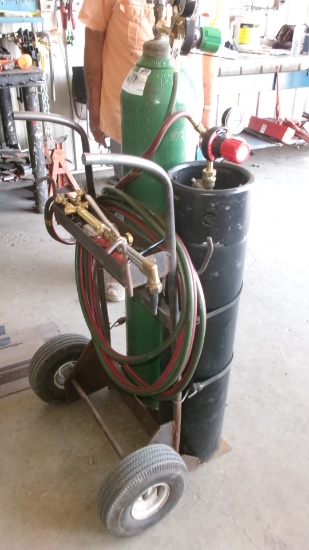 PRO STAR OXY-ACETYLENE CUTTING TORCH SET w / CART, tanks not included