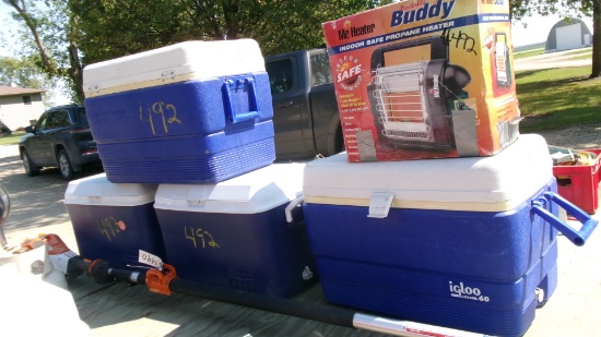 4-COOLERS & MR. HEATER PROPANE HEATER