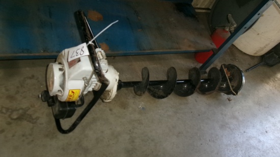 JIFFY GAS ICE AUGER,  MINNOW BUCKET, ICE FISHING RODS & SUPPLIES