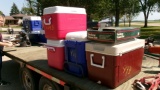 4 COOLERS & TWIN BURNER PROPANE STOVE