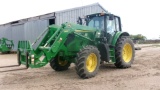JOHN DEERE 6140M MFWD w / H360 LOADER, 3 hyd., quick hitch, 8' bucket w/ grapple, frts. 420/70R/28