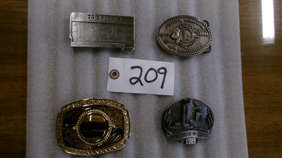 BELT BUCKLES: PENNINGTON COUNTY 75 YEARS, STEPHEN MINNESOTA LIONS 25TH  ANNIVERSARY 1959-1984, +