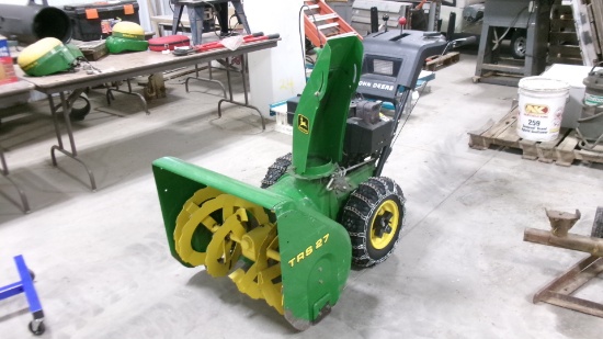 JOHN DEERE TRS  27  SNOWBLOWER, elec. start, chains, nice, contact Jerry @ 684-5142