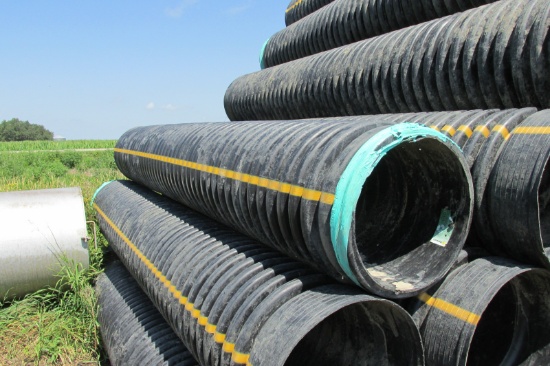 5- 18" X 10' PERFORATED DUAL WALLED DRAIN TILE w / coupling on one end, located in Plummer, Mn.,+