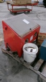 SAND BLASTER CABIINET w / accessories & pail of abrasive
